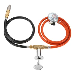 27mm 37Mbar Clip On Gas Bottle Regulator Propane Fire Pit Valve Hose Assembly 150K BTU Regulator System Kit