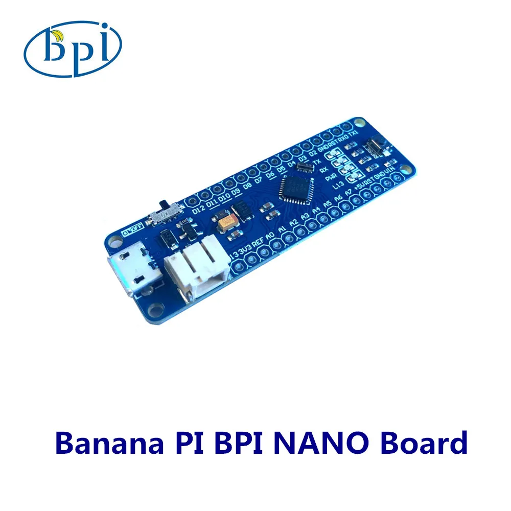 

Banana PI BPI NANO board is breadboard-friendly board based on the ATmega328 (same Arduino Nano 3.0)