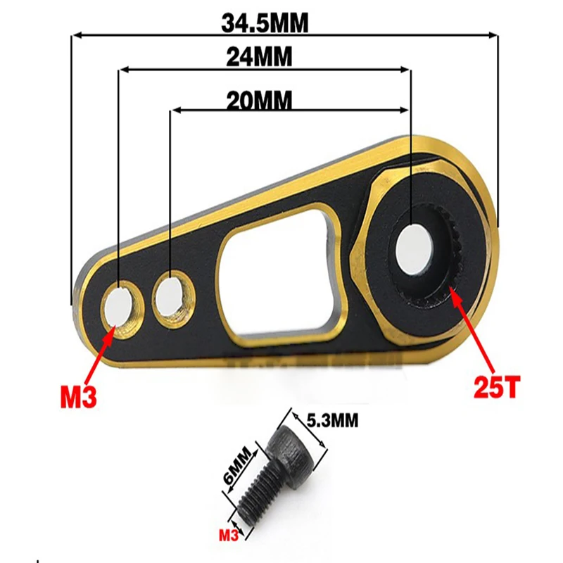 1set 25T Anti-slip Metal Steering Gear Arm For 1/10 RC Climbing Car TRX-4 Modified DW01