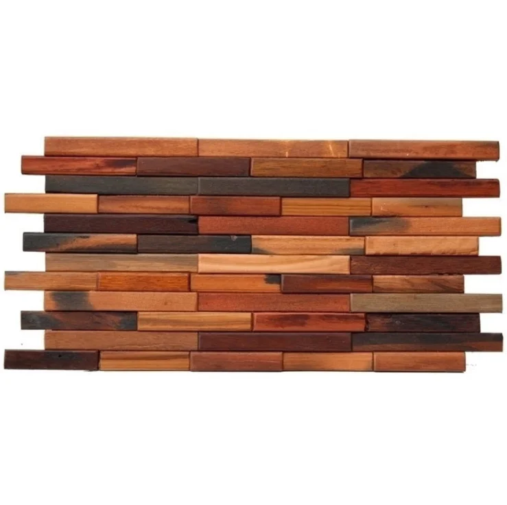 6 PCS Subway Brick Ancient Boat Wood Mosaic 3D Wooden Pattern Panel Backsplash Wall Tile DQ051