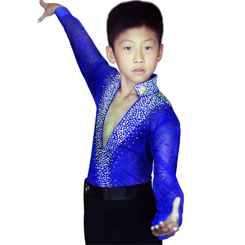 Hot Sale Latin Dance Competition Costumes Kids Boys Latin Ballroom Dance Dress Suit Performance Clothing