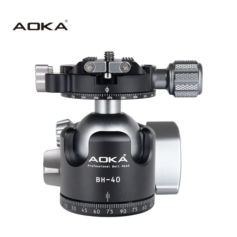 AOKA BH40R Loading 22kgs Double Panoramic Professional Camera Tripod Low Graivty Ball Head