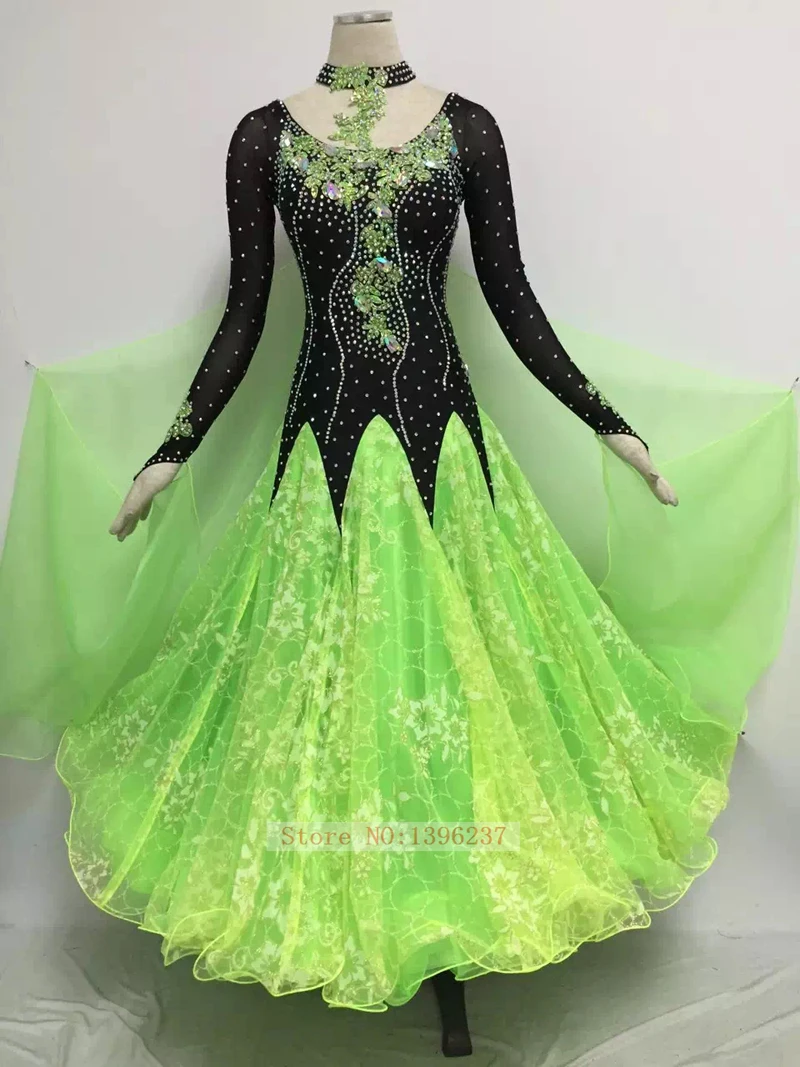 

Ballroom Dance Dress Women Custom Made Waltz Competition Dancing Skirt Sparkle Glass Stone Standard Ballroom Dresses