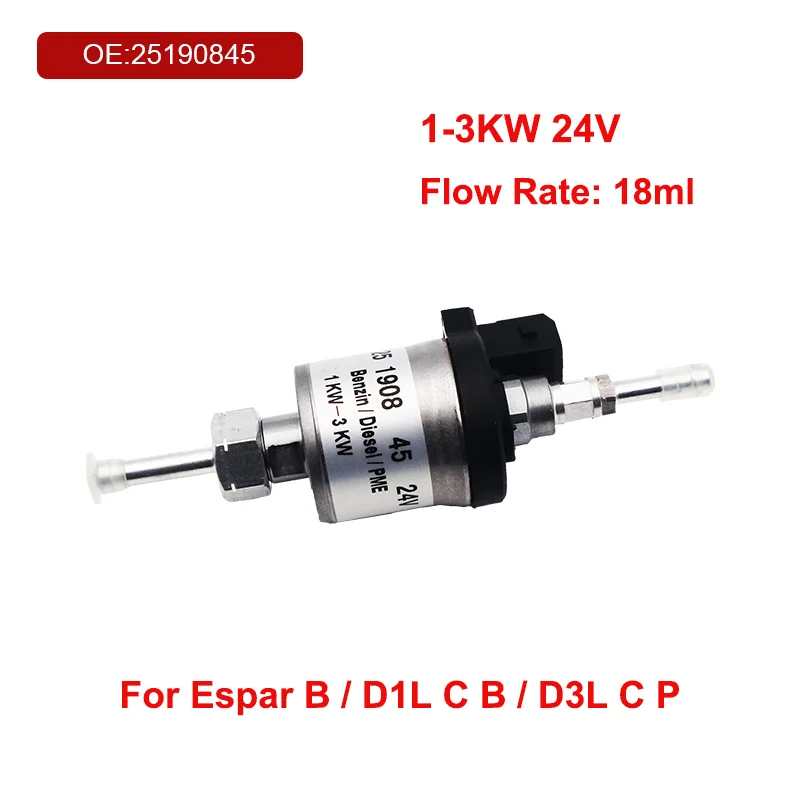 Bomba eléctrica de medición de combustible, calentador de estacionamiento de 1-3kw y 24v de 18ml, 25190845 para Eberspacher D1L D3L C B P, calentadores de camiones Airtronic