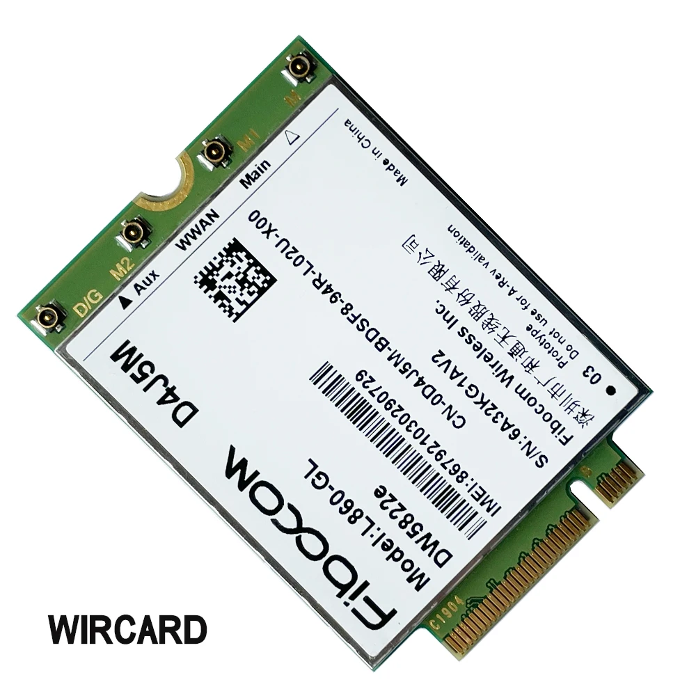 WIRCARD DW5822e L860-GL D4J5M 4G Module 1Gbps Cat16 4G Card M.2 For dell Inspiron 7490 Laptop