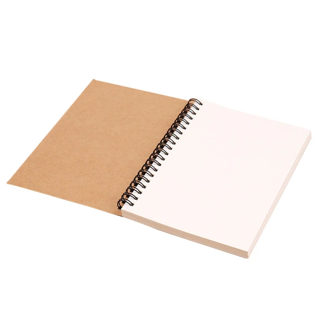 1 Buch Retro Spiralspule Kraftpapier Notizbuch Skizzenbuch Maltagebuch Zeichnung Malerei Graffiti Büro Schule Schreibwaren