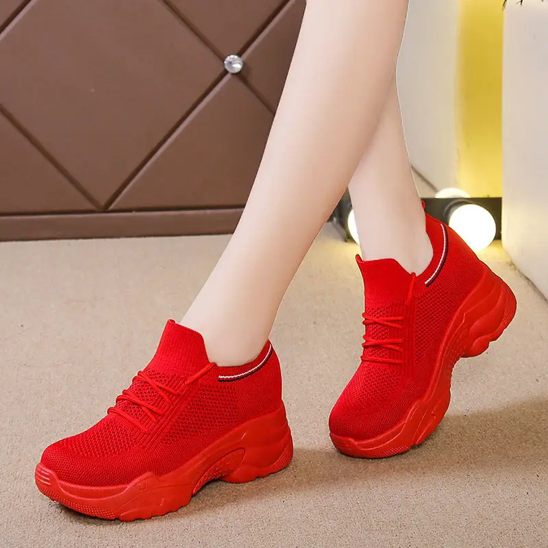 Tenis Feminino 2022 Breathable Women Tennis Shoes Lace Up Sport Gym Athletic Jogging Light Red Shoes Female Sneakers Zapatillas