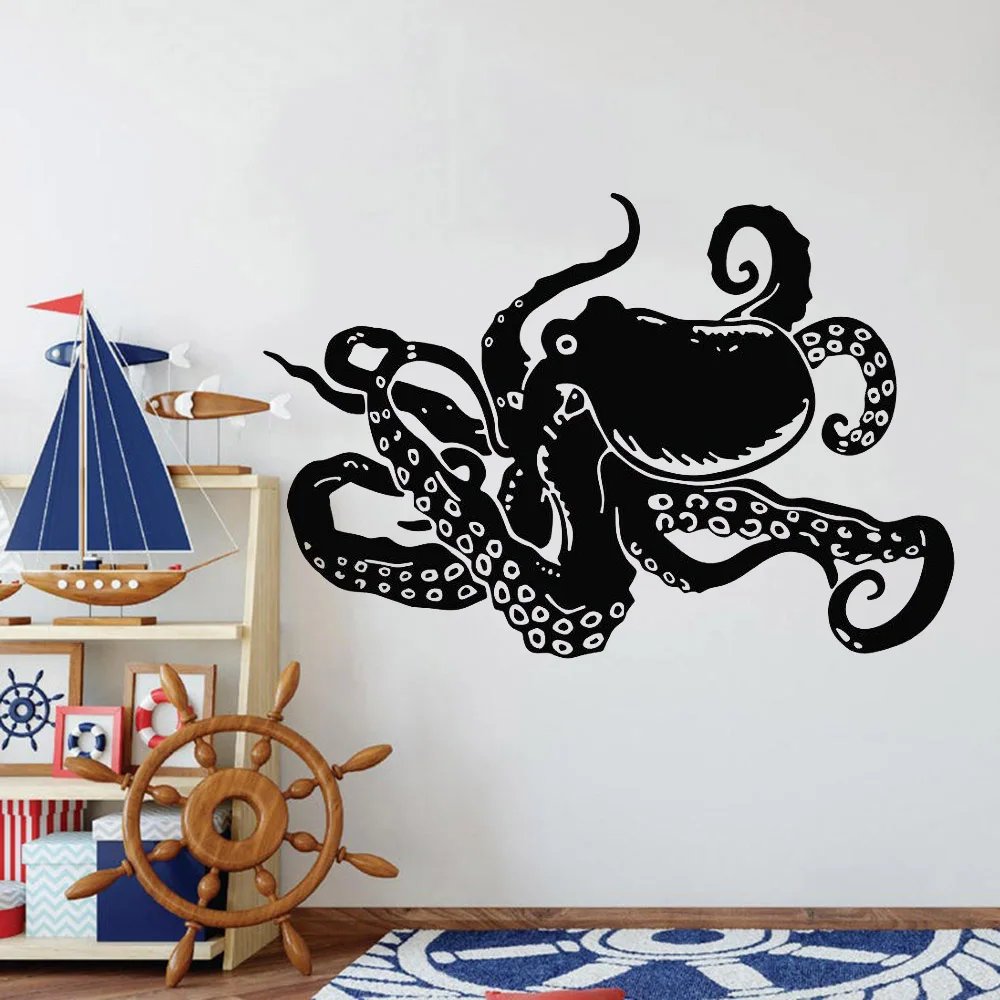 Ocean Biological Wall Decals Bedroom Decoration Octopus Body Tentacles Vinyl Nursery Wall Stickers Home Decor Bathroom Z114