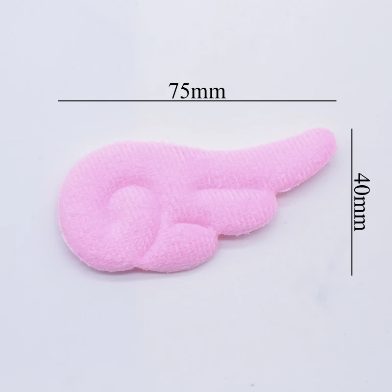 10Pcs 75*40mm Padded Double Sided Furry Angel Wing Applique for DIY Baby Clothes Hat Headwear Toys Decor Accessories Patches