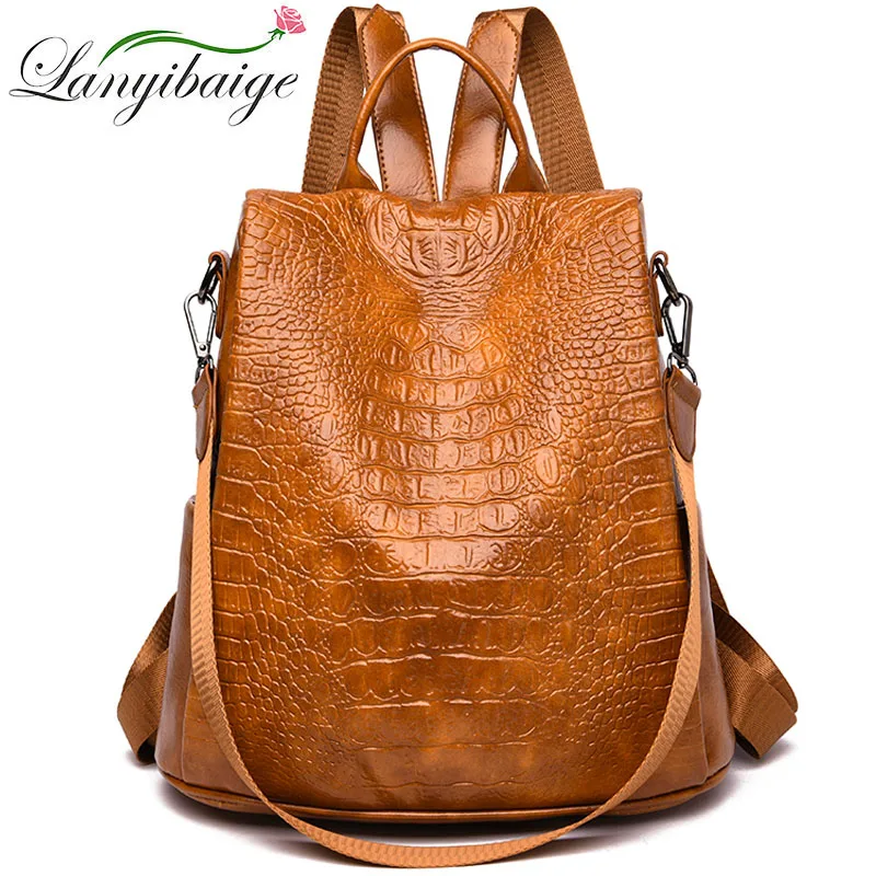 Fashion Alligator plecaki damskie Designer Anti-theft Preppy plecak dla dziewczynek luksusowa marka Casual Daypack tornister dla dziewczynek