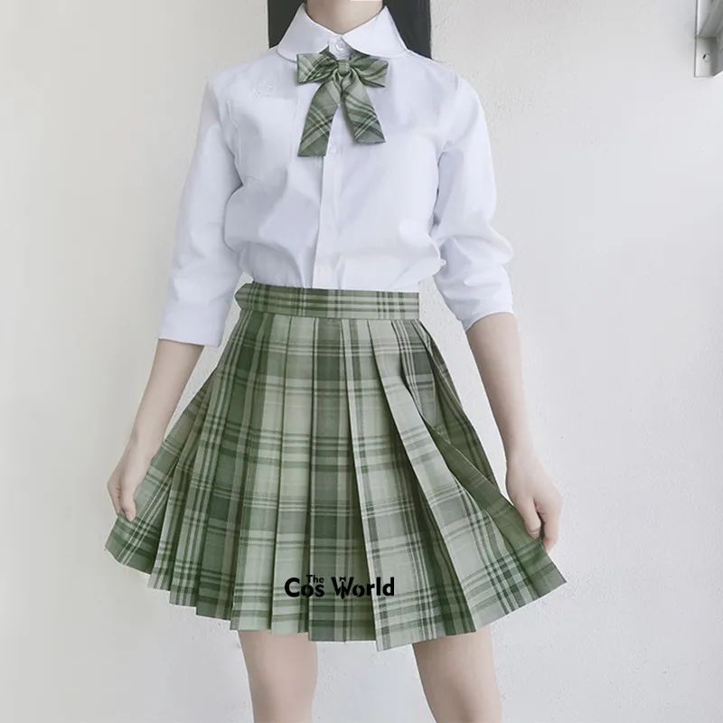 [O conto do bambu] saias plissadas japonesas de verão para meninas, uniforme escolar jk, panos para estudantes