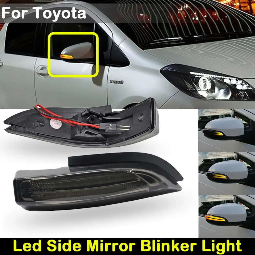 For Toyota YARIS AURIS CAMRY COROLLA PRIUS C VERSO  LED Side Rearview Mirror Light dynamic amber Turn Signal  Indicator Lamp