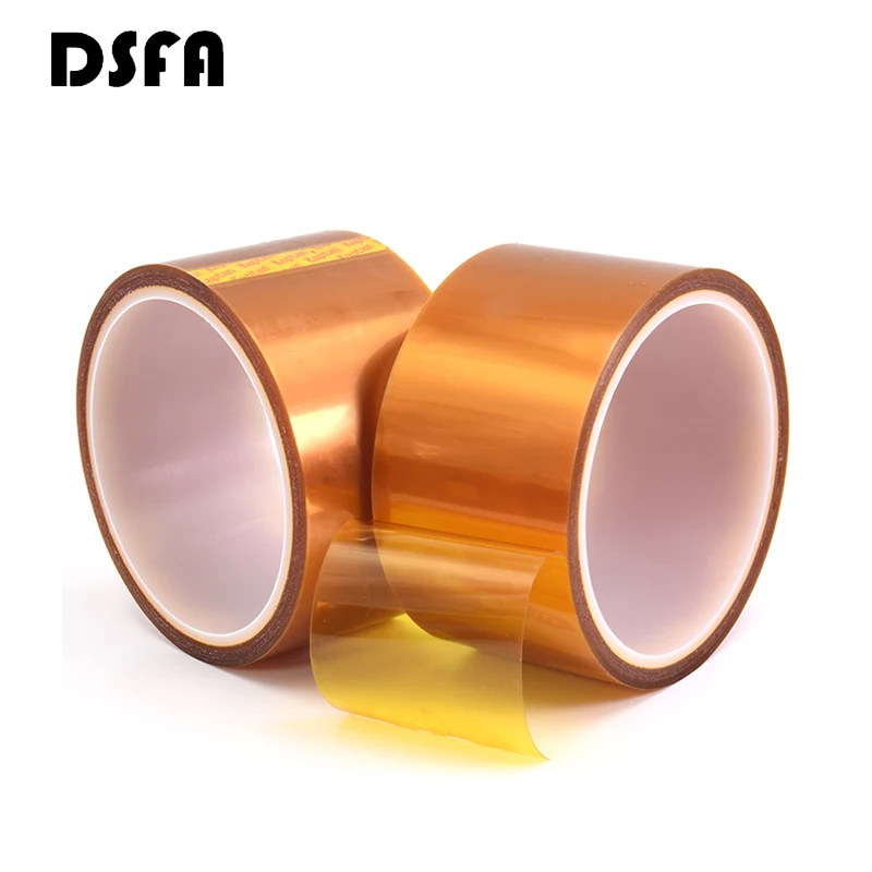 20/25/30/40/50/100mm Double-sided Kapton Tape Polyimide High Temperature Heat Adhesive Insulating Adhesive Tape 0.1mm Thickness