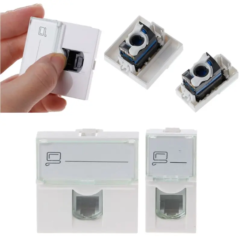 CAT6 Network Module Information Socket RJ45 8P8C Connector Adapter Keystone Jack Standard Wall Plate