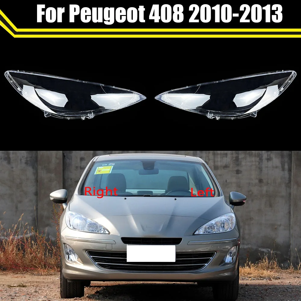 Car Glass Lamp Headlamp Lampcover Shell Auto Transparent Lampshade Caps Headlight Lens Cover For Peugeot 408 2010 2011 2012 2013