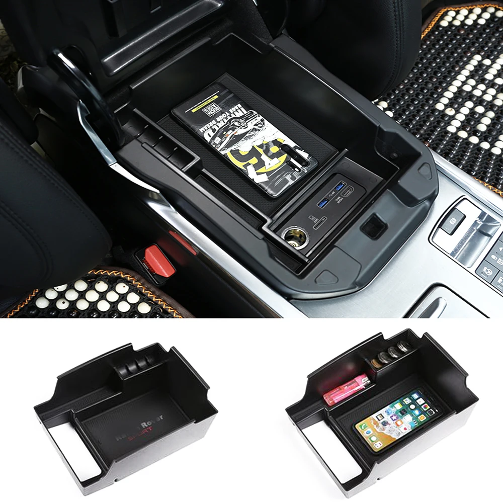 

Compatible for Range Rover Sport 2014-2020 Center Console Organizer Tray Car Accessories Armrest Box Phone Container