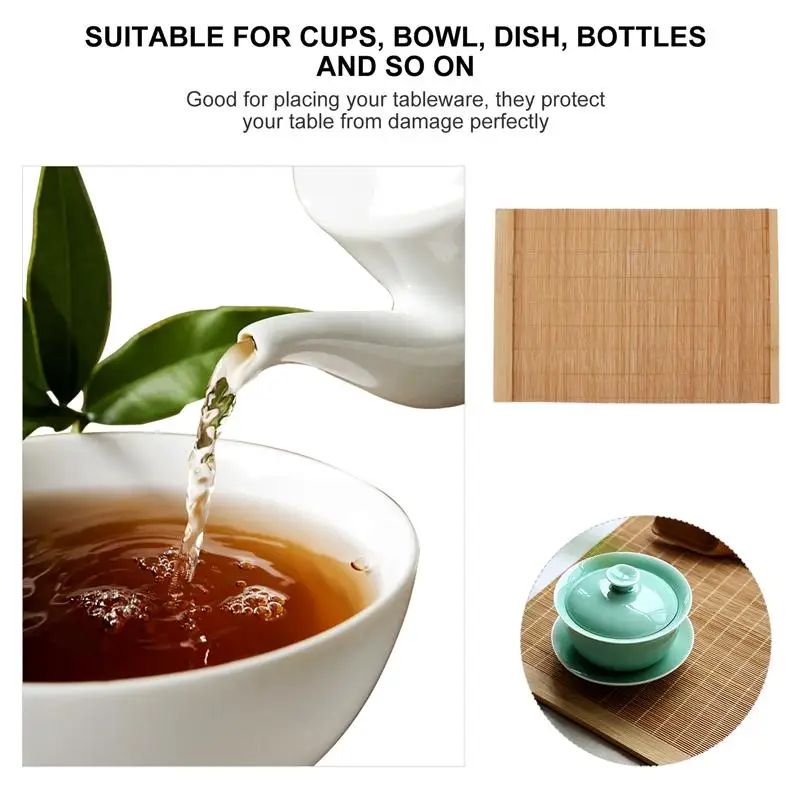 Bamboo Table Mats Placemat Tea Placemats Mat Japanese Slat Tray Runner Dining Set Place Heat Resistant Kung Washable Wood Fu