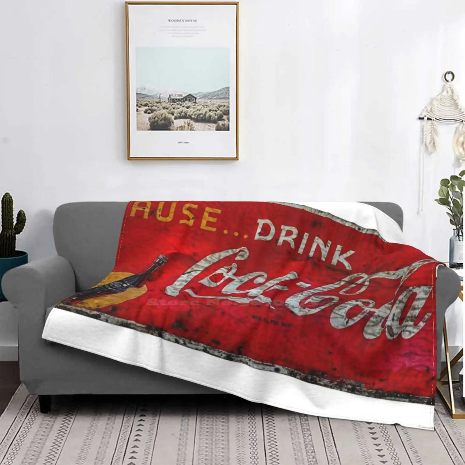 Pause Drink Sign For Home Sofa Bed Camping Car Plane Travel Portable Blanket Carol R Montoya Pause Drink Sign Coke Sign Coke