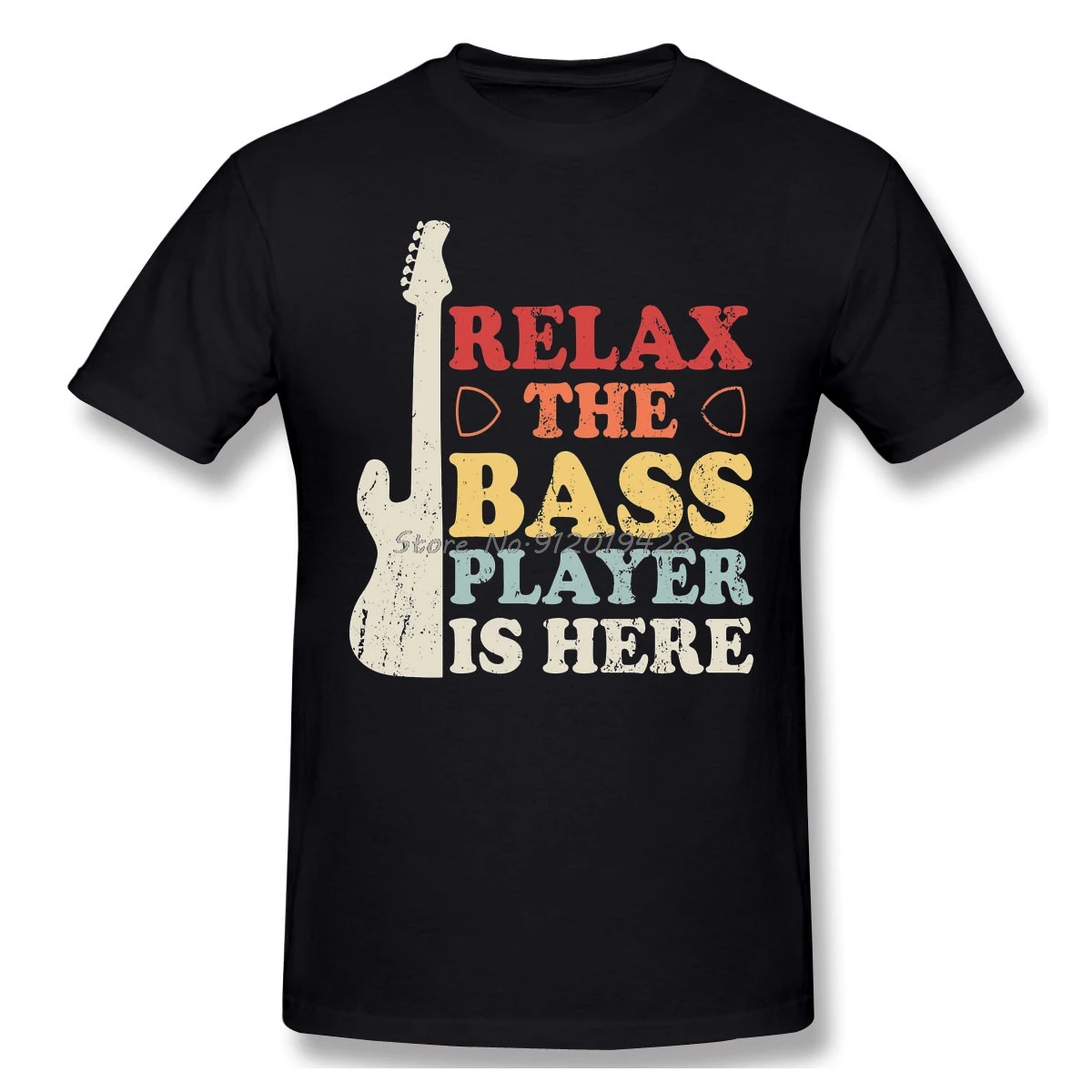 Fashion The Bass Player Is Here Shirt Design Relax Funny Humor Fashion Internet Slang TShirt  Camiseta Men T-Shirt