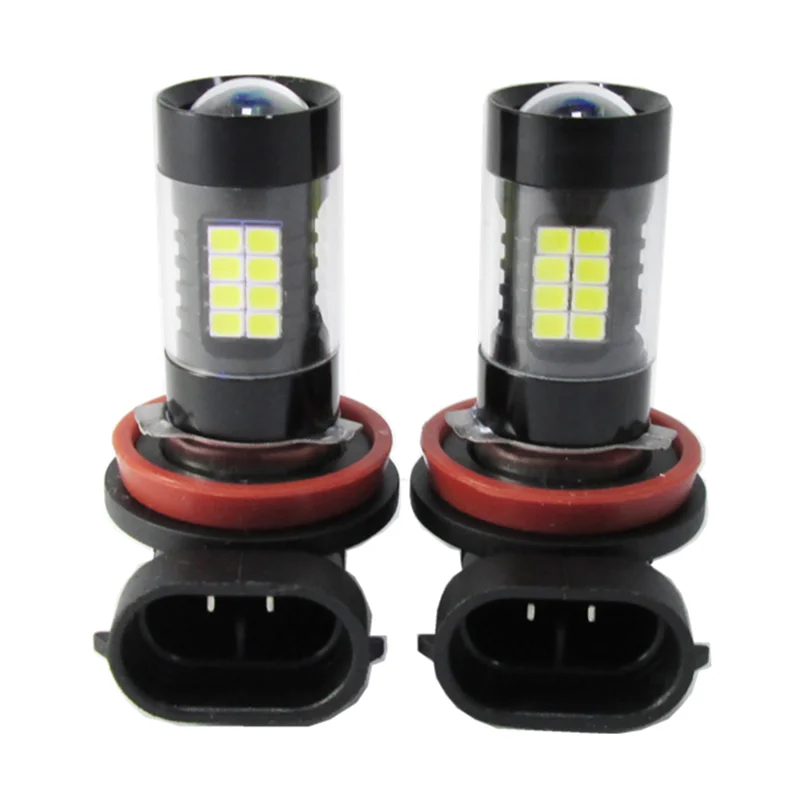 

2PCS*H11 43W 3014 32 SMD + 11 SMD 2835 900lm 43led decoding fog light bulbs with led lens H11 DRL High Power Fog Lamp 6000k 12V