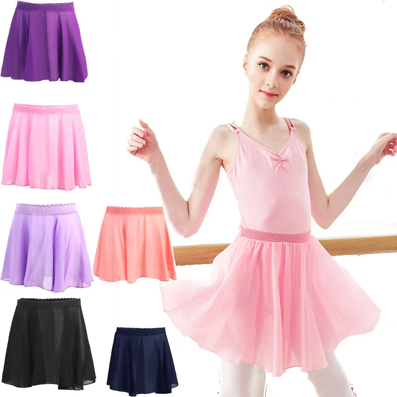 Ballet Waistband Leotard Chiffon Skirt Ballet Chiffon Wrap Skirt Girls Ballet Chiffon Wrap Skirts Dance Skirt for Toddlers Kids