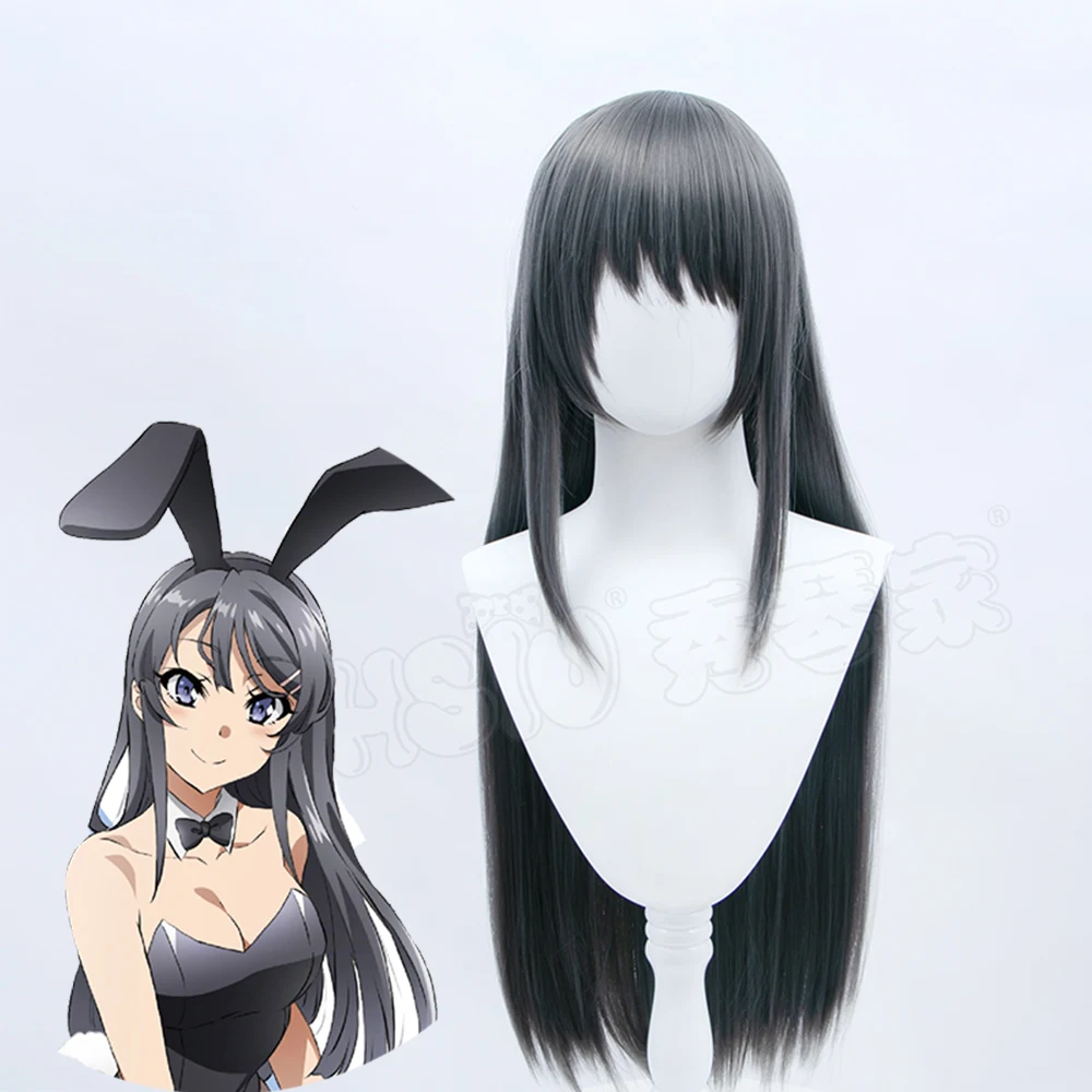 

Sakurajima Mai Cosplay wig Fiber synthetic wig「HSIU 」Anime Rascal Does Not Dream of Bunny Girl Senpai Women Black