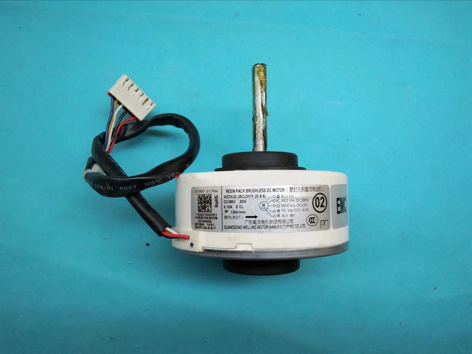 Air Conditioning Motor 20W WZDK20-38G(ZKFP-20-8-6) Inverter Air Conditioning Brushless DC Fan Motor Refurbishment