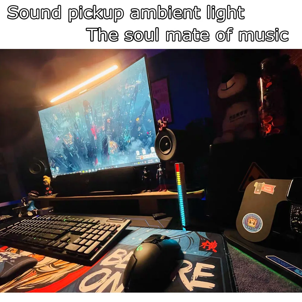 DC5V Pickup Lamp Auto Interieur Wijziging Desktop Audio Spectrum Rgb Voice Control Led Muziek Ritme Sfeer Licht