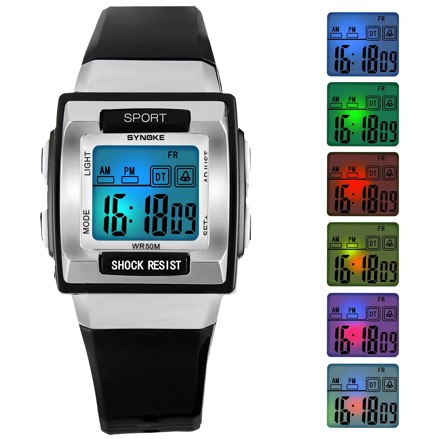 Children\'s Watch Waterproof LED alarm Chronograph Sport Digital Watches Kids Fashion Square Electronic Wristwatch For Girls Boys