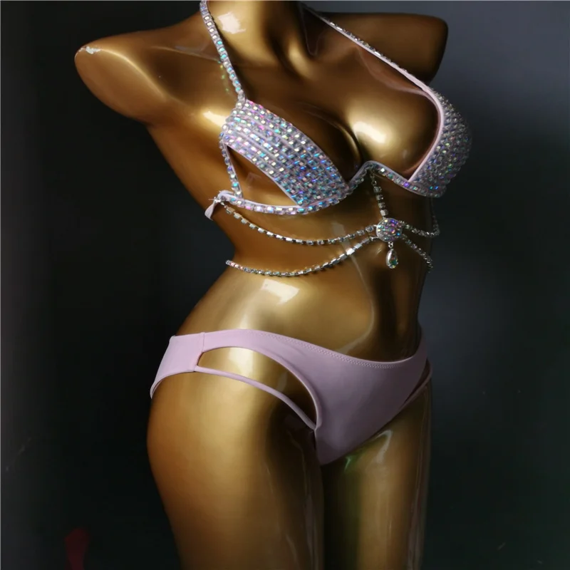 Imagem -03 - Venus Férias Mais Recente Design Sexy Menina Strass Rosa Biquini Bling Banho de Alta Qualidade 2023