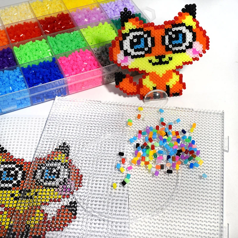 2.6mm Mini Hama Beads Square Pegboards 4PCS Big Biameter 14cm Size Beads Template Material for Making Cartoons Iron Beads Boards