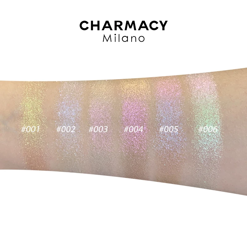 CHARMACY Shiny Eyeshadow Highlighter Make Up Contour Long-lasting Bright Cosmetic Chameleon Duochrome Glitter Eyeshadow Makeup