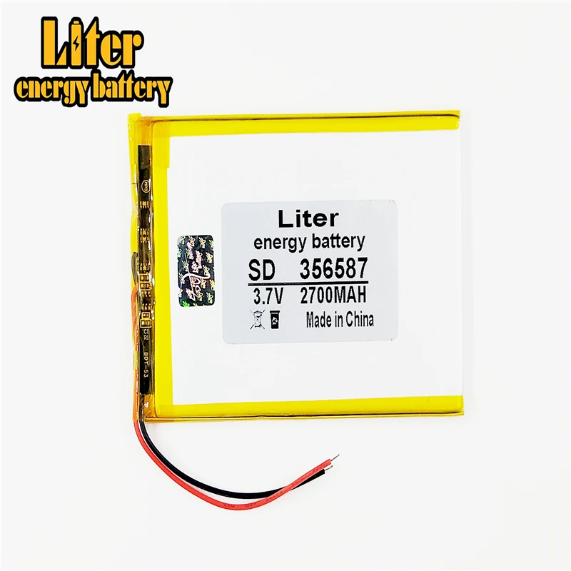 Polymère 3.7V 356587 2700mah MP5 tablette ePlenavigateur A13 applique les batteries au lithium 356585