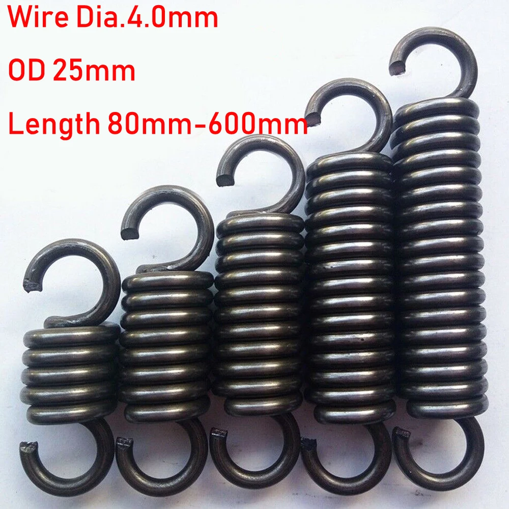 

1pcs Wire Diameter 4.0mm Tension Extension Spring Expansion Springs Length 80/100/120/140/160/200/220-600mm Out Diameter 25mm