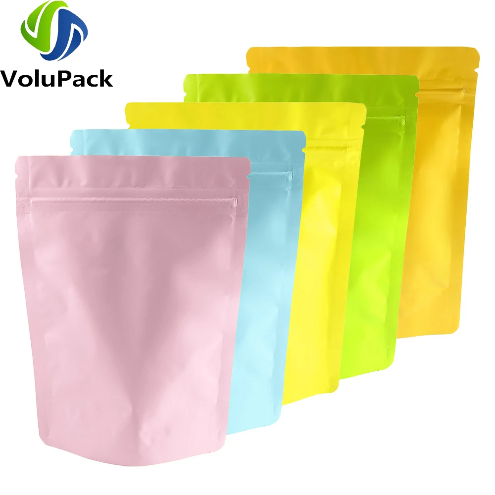 

Recyclable Metallic Mylar Tea Storage Bags,Multi Colors Smell Proof Coffee Packaging Bags,Stand Up,Heat Sealing,Zip Lock Pouches