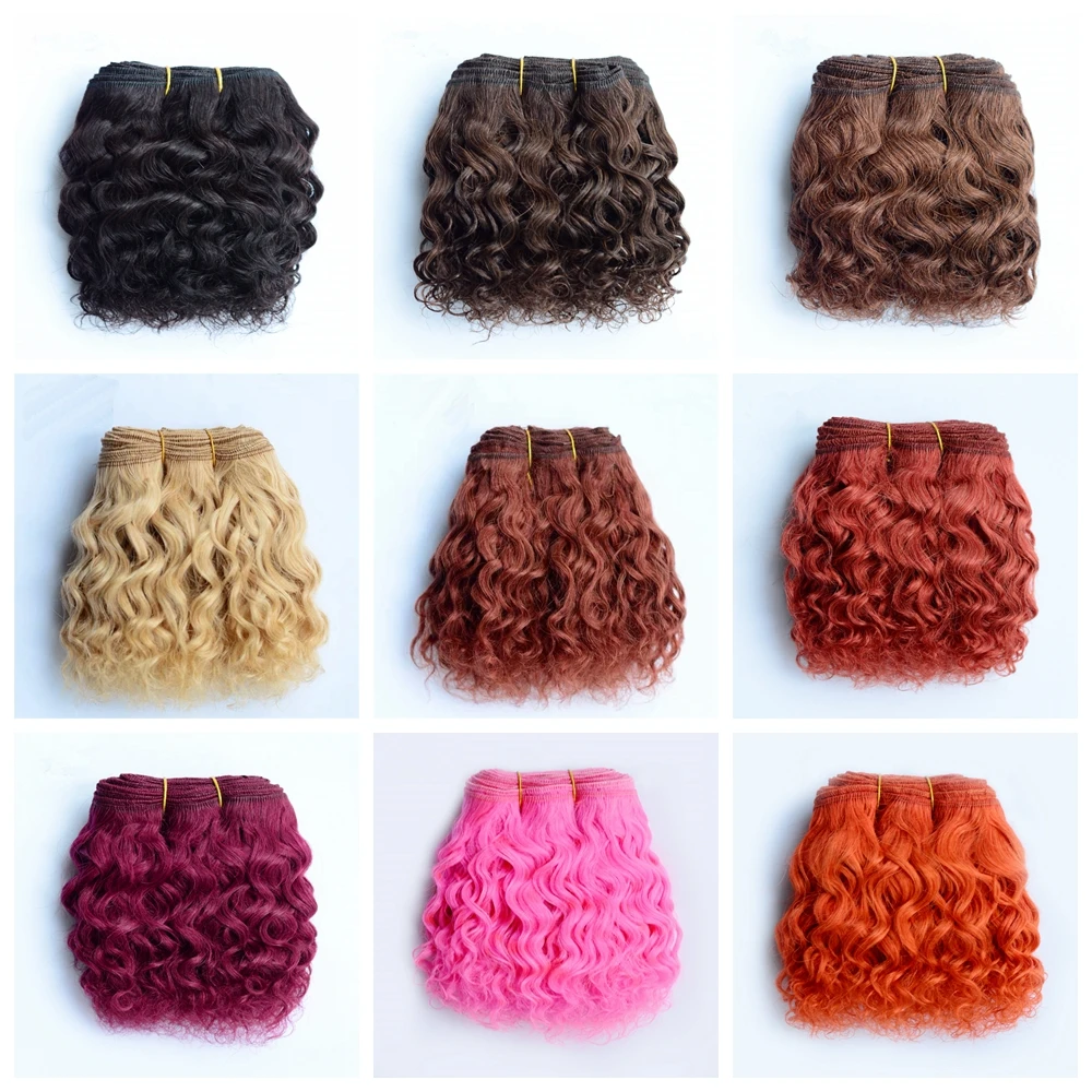 15cm*100CM Wool Hair Extensions for America Blyth SD BJD Puliip Kurhn All Dolls Wool Curly Hair Wefts DIY Doll Hair Wigs