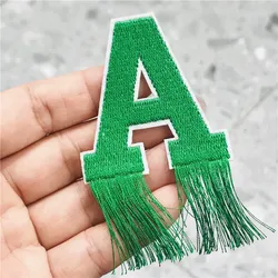 1Pcs Tassel Alphabet Letters Patch Embroidered Applique iron On Name Letter Patches DIY Accessories Stickers