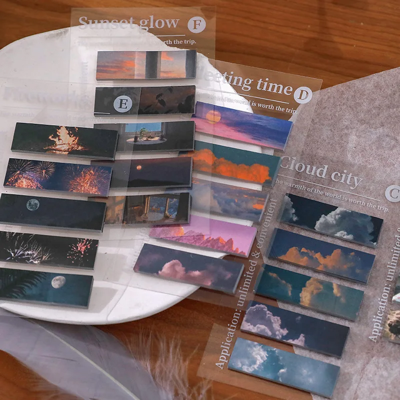 

Unexpectedly Series Ins Landscape Hand Account Collage Material Paper 100 Sheets Memo Pad for Girls Kawaii Stationery