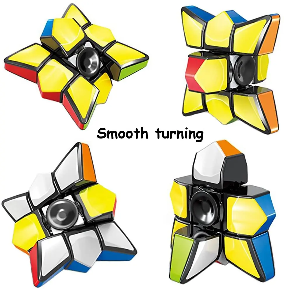 Fidget Spinner 1X3X3 Speed 2 in 1 Stickerless Brain Teasers Magic Puzzle Spinning Top Stress Relief Finger Toys Kids Adults