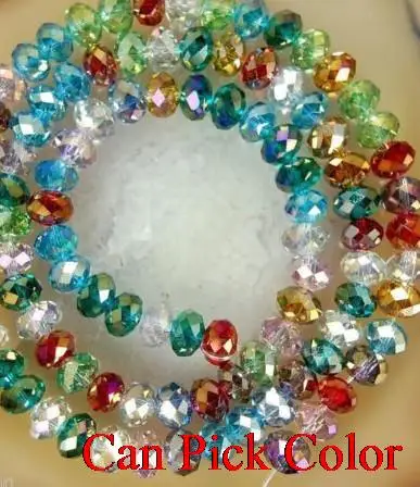 4mm 500Pcs/lot top quality Mixed Faceted Rondelle Glass Crystal Beads spacer Bracelet necklace Jewelry Making DIY Round bead