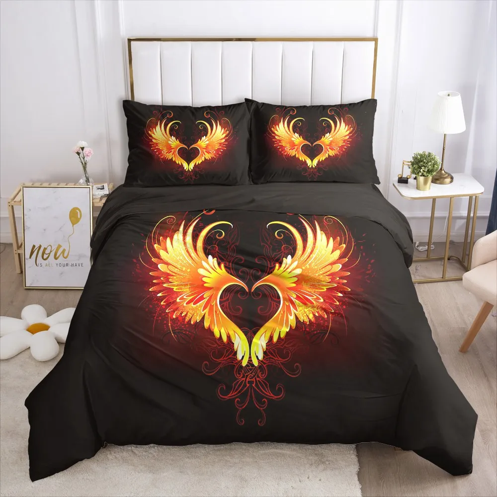 Luxury Bedding Set Black 3D Duvet Cover Set with Zipper Bed Linen Comforter/Quilt Coves King Queen Single Twin Size Bedclothes