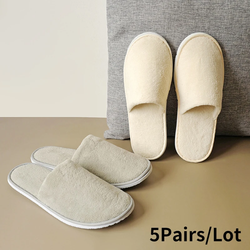 5 pares/lote inverno chinelos de algodão masculino feminino hotel slides descartáveis sandálias de viagem em casa hospitalidade calçados um tamanho à venda