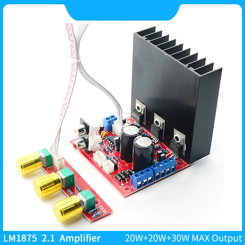 LM1875 Audio Power Amplifier Board 20W 2.1 Channels Subwoofer Amplifiers 3 Channel DIY Audio System