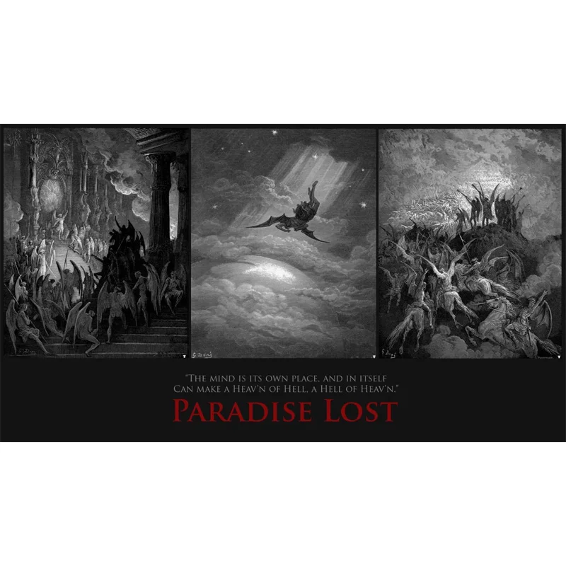 D0809 Paradise Lost (1667) Poem by John Milton Artistic Silk Fabric Poster Art Decor Indoor Painting Gift