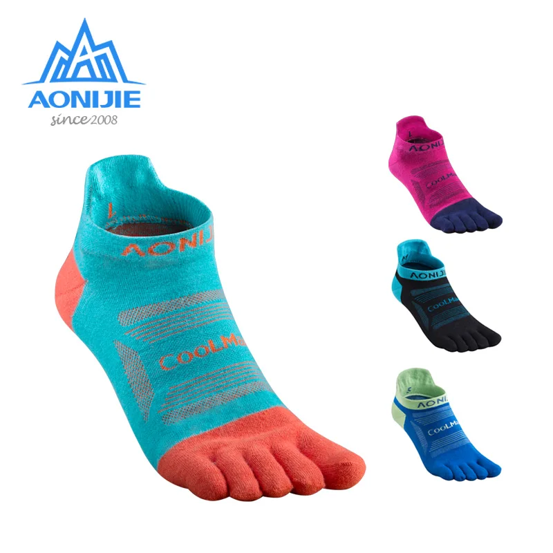 3 Pairs AONIJIE E4801 E4802 Ultra Run Low Cut Athletic Five Toe Socks Quarter Socks Toesocks For Running Marathon Race Trail