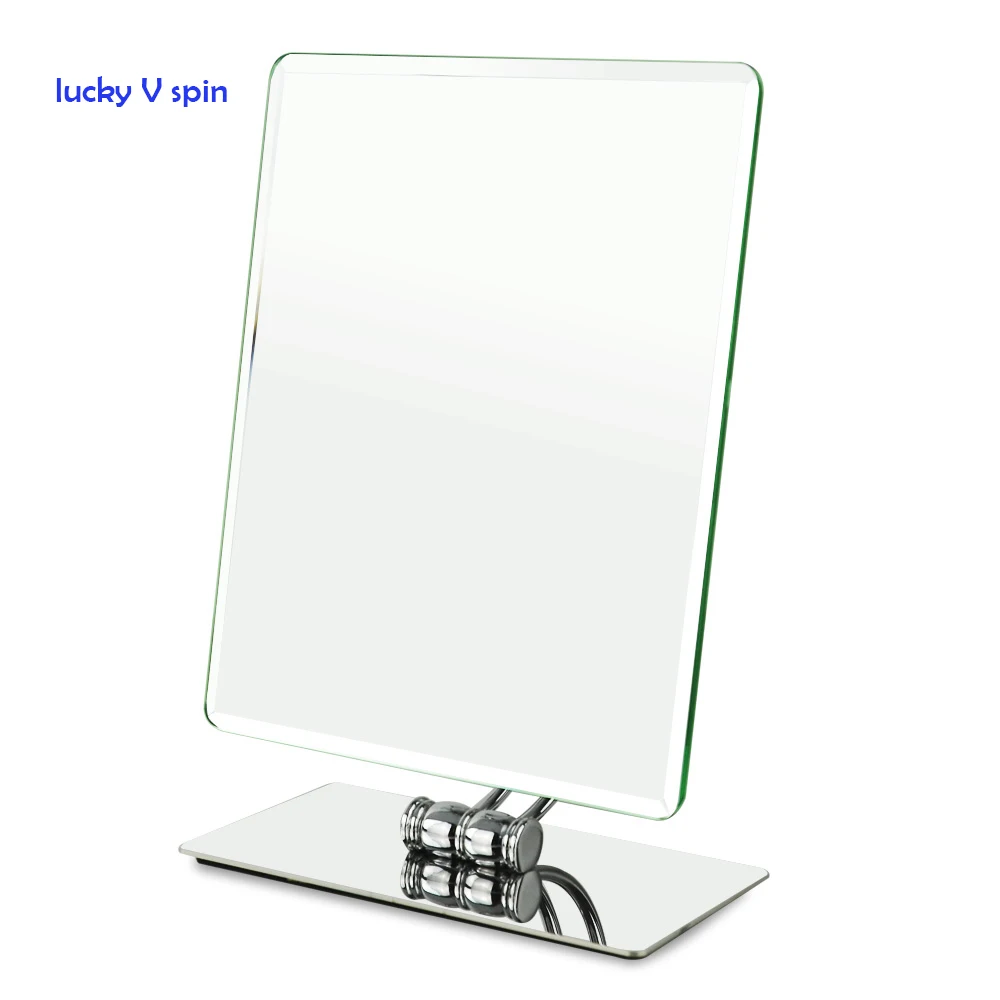 Rectangle Chrome 360 degrees swivel rotation Tabletop Vanity Makeup Mirror, 10.2 x 8.2 inch Cosmetic Mirror