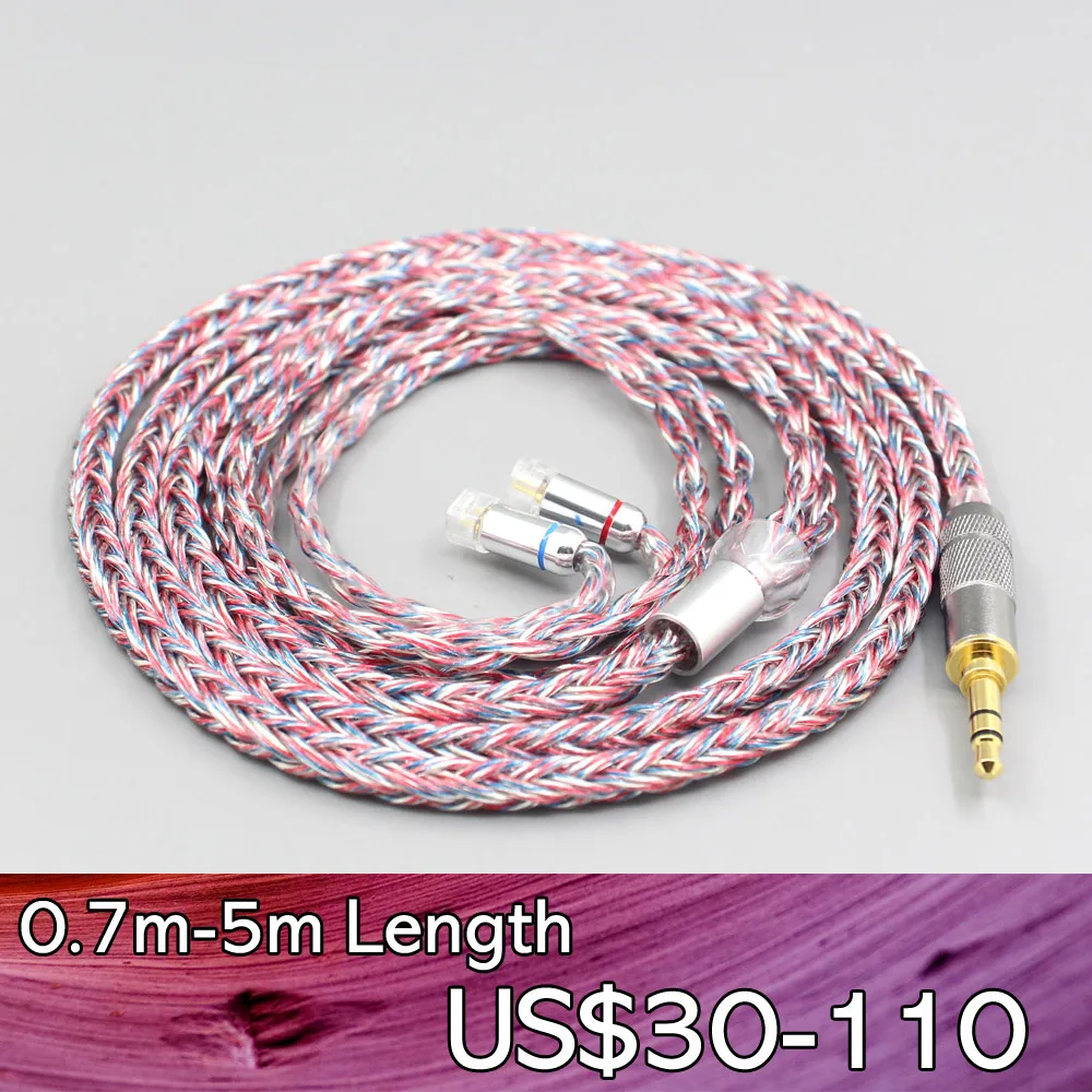 

LN007568 16 Core Silver OCC OFC Mixed Braided Cable For Sennheiser IE8 IE8i IE80 IE80s Metal Pin Earphone