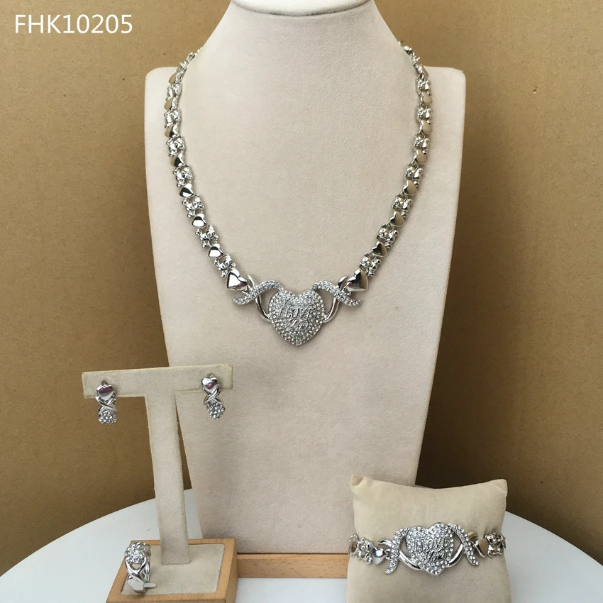 

Yuminglai Latest Fashion Hugs and Kisses Costume Rhinestone African Jewelry Sets Wedding Women Party Jewelries FHK10205