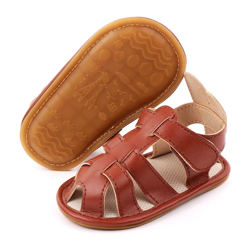 New Toddler Baby Summer Shoes Fashion Rubber Sole  Newborn PU Sandals Shoes Baby Shoes Antislip Boys Girls Casual Shoes