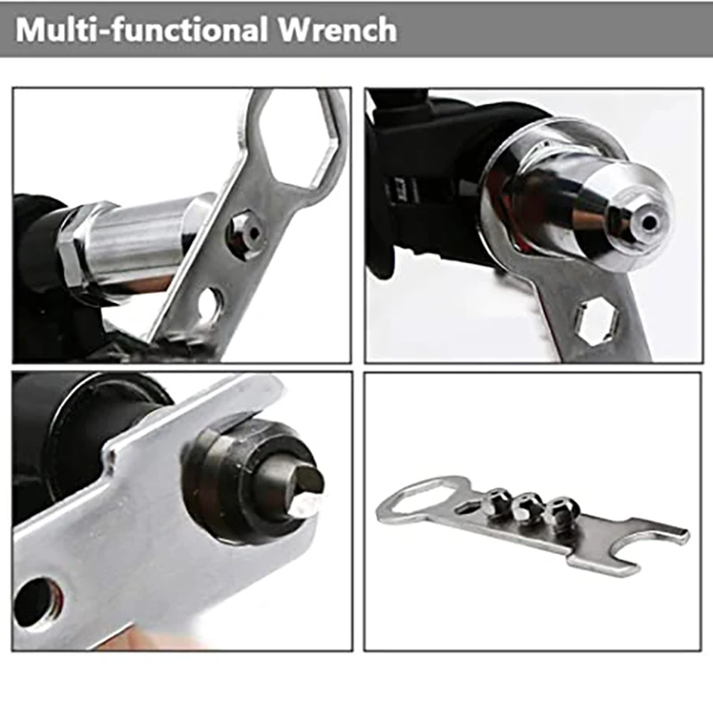 Electric Rivet Gun Nut Riveting Tool Cordless Riveting Drill Adaptor Insert Rivet Nut Tool Multifunction Nail Auto Rivet Set